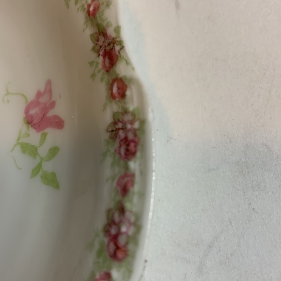 4-Coronet Saucers Limoges France Pink Flowers 6.25” Bone China - Picture 4 of 4